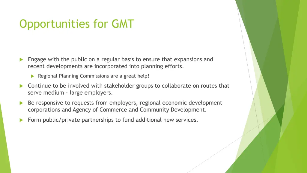 opportunities for gmt