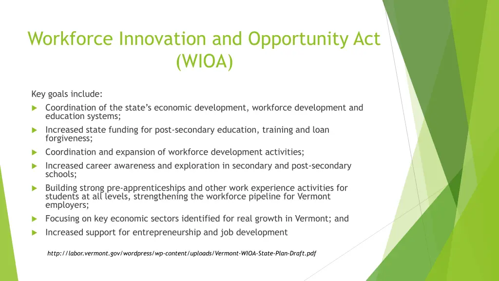 workforce innovation and opportunity act wioa