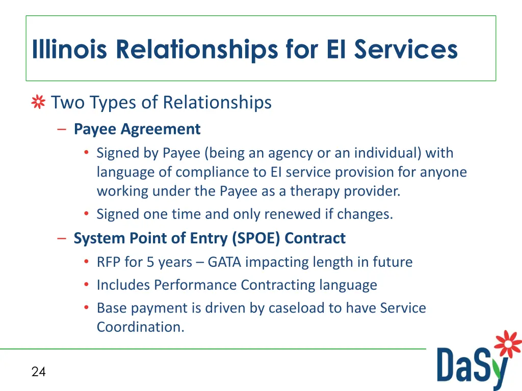 illinois relationships for ei services
