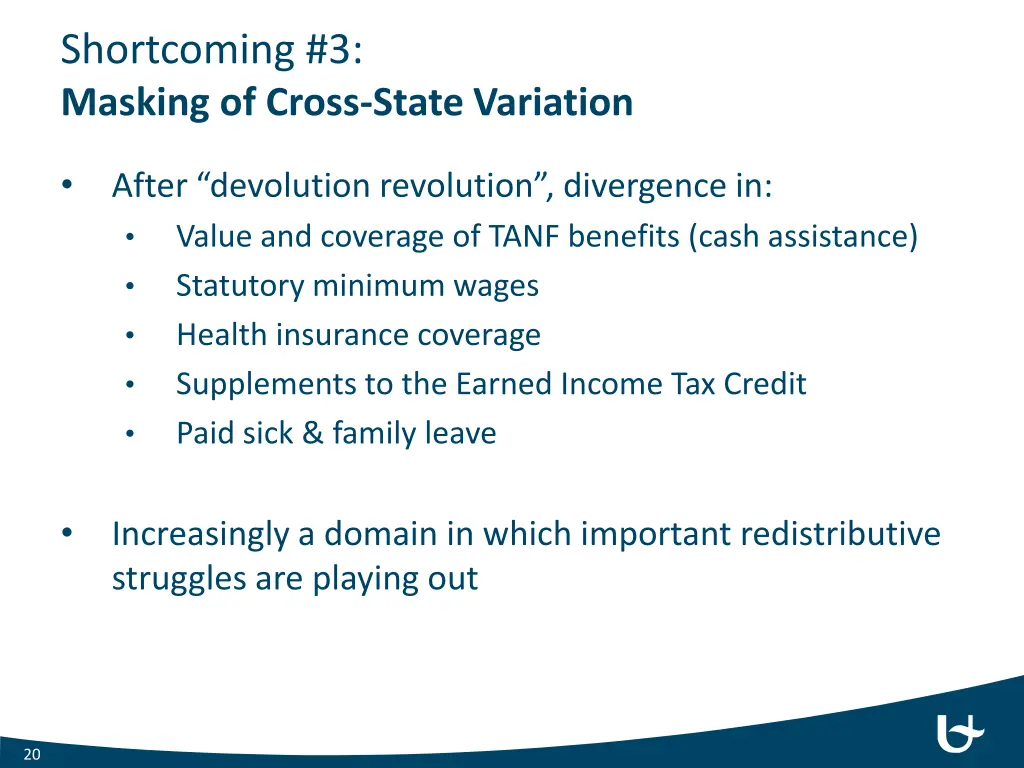 shortcoming 3 masking of cross state variation