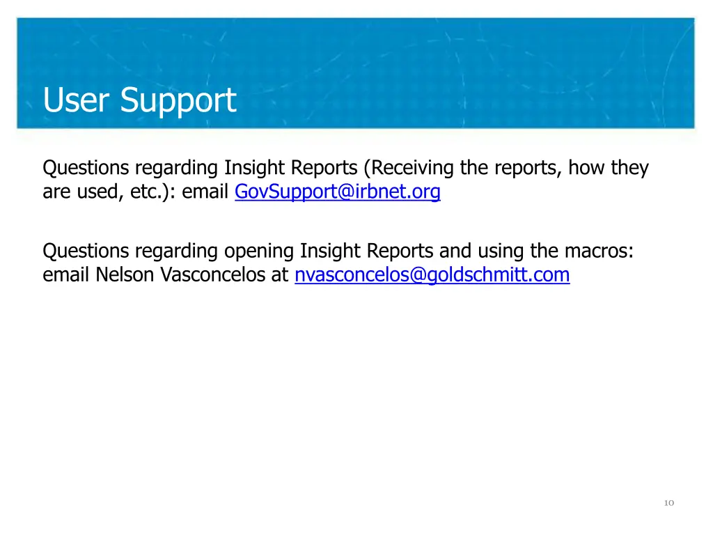user support