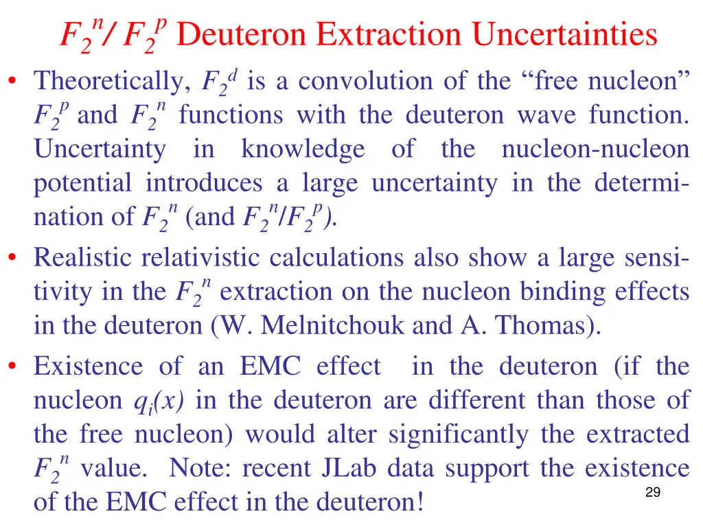p deuteron extraction uncertainties theoretically