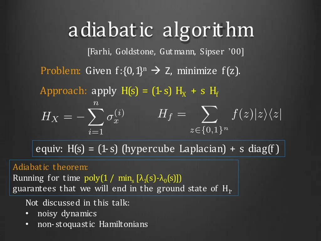 adiabatic algorithm