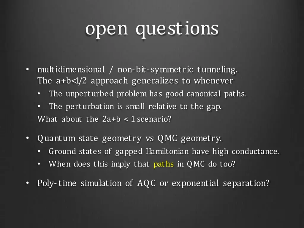 open questions