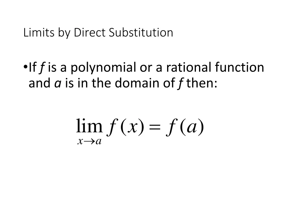 limits by direct substitution