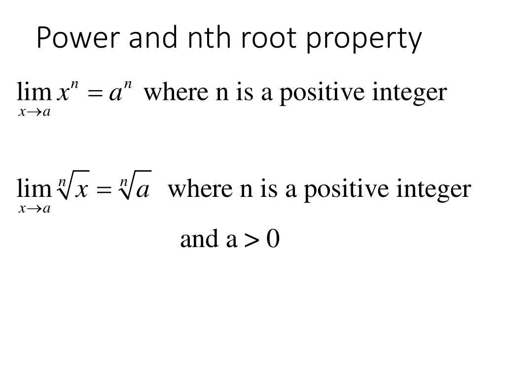 power and nth root property