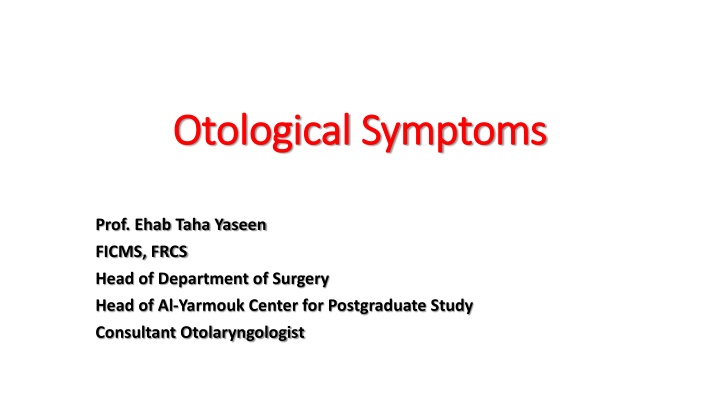 otological symptoms otological symptoms