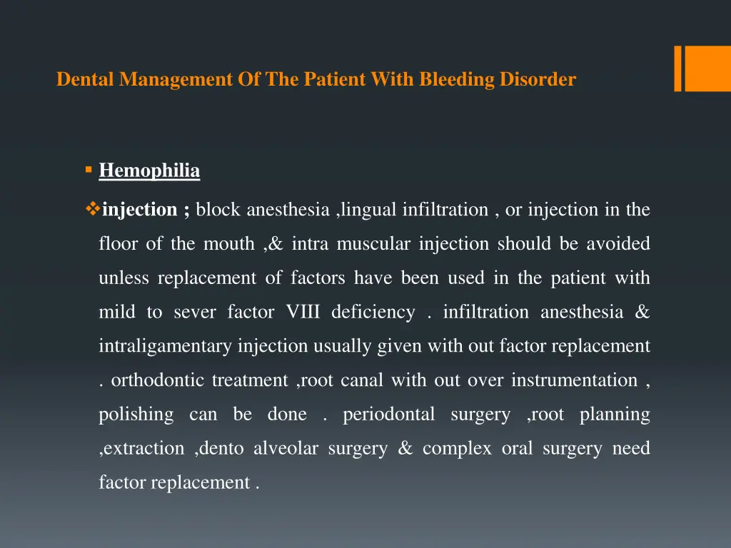 dental management of the patient with bleeding