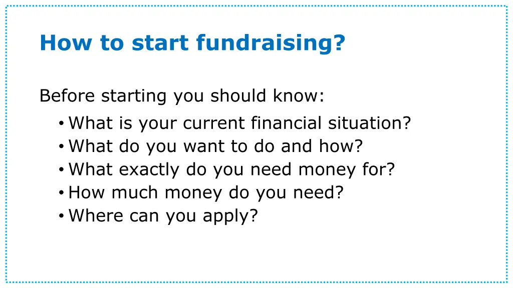 how to start fundraising