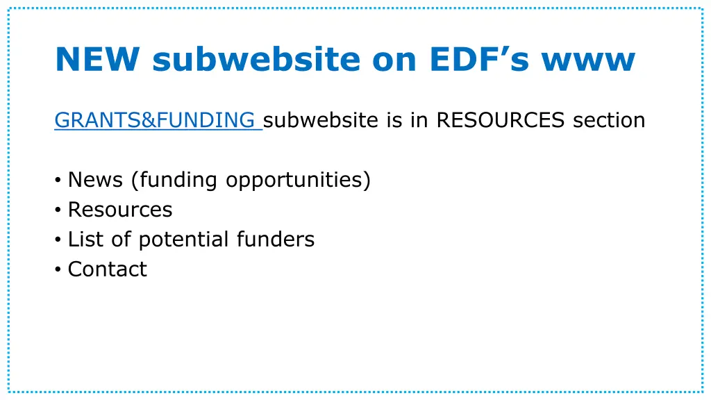 new subwebsite on edf s www