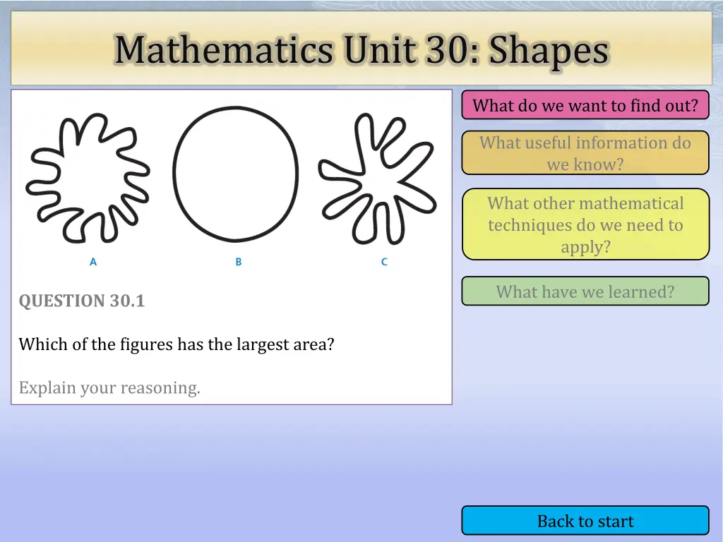 mathematics unit 30 shapes 1