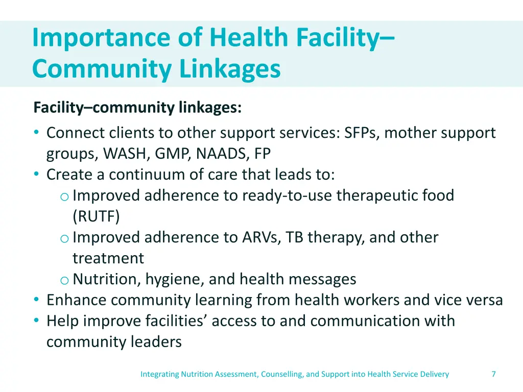 importance of health facility community linkages