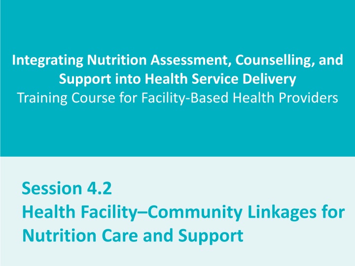 integrating nutrition assessment counselling