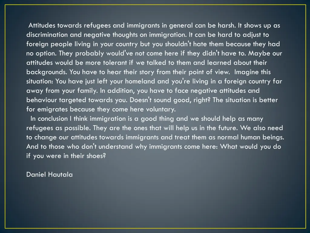 attitudes towards refugees and immigrants
