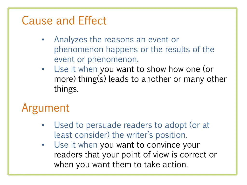 cause and effect