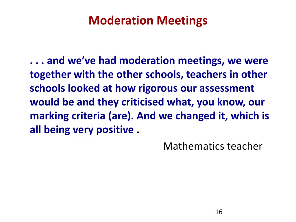 moderation meetings