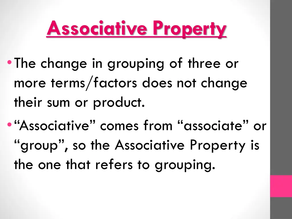 associative property