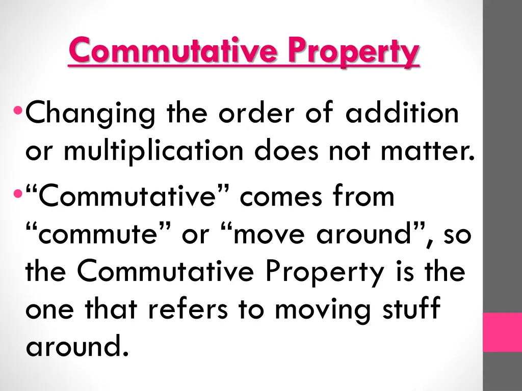 commutative property