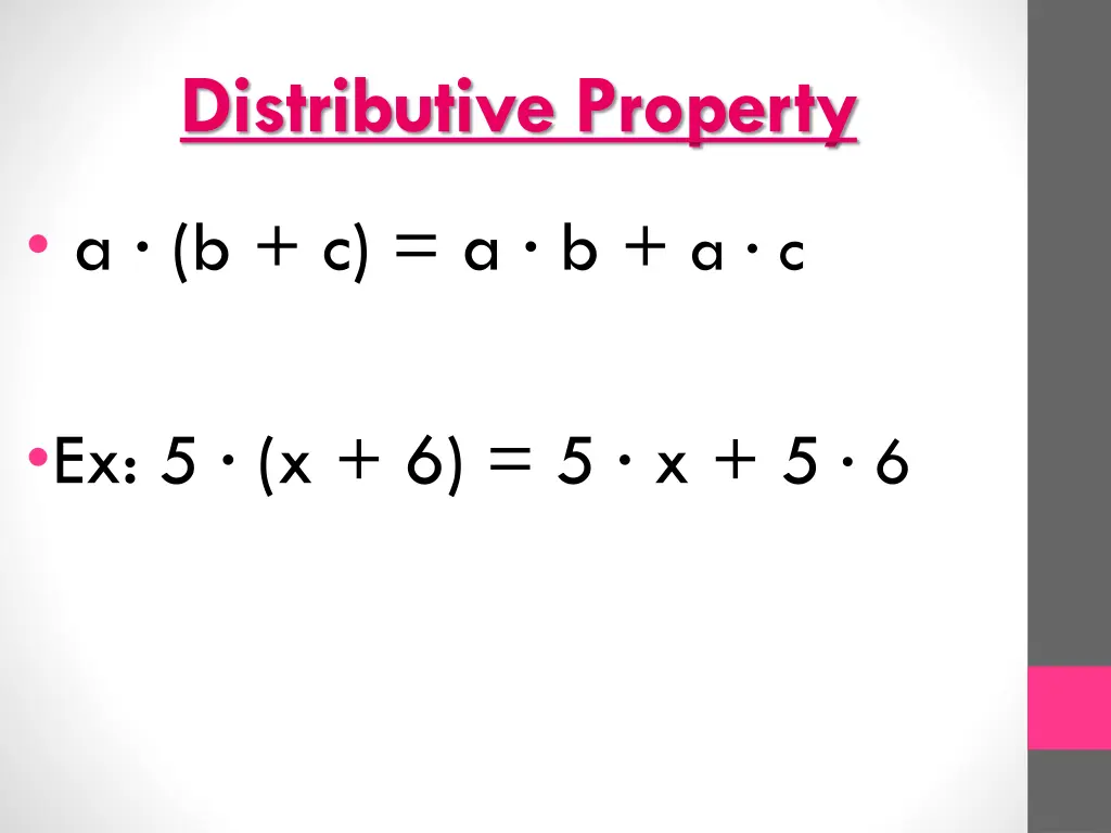 distributive property