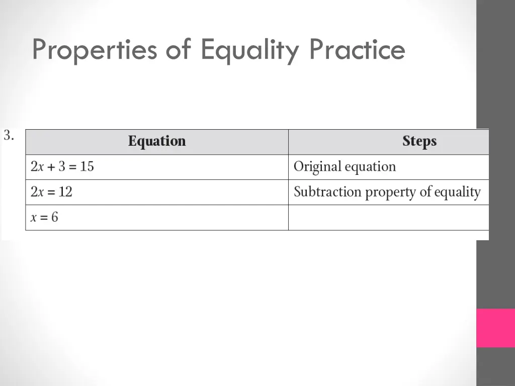 properties of equality practice 2