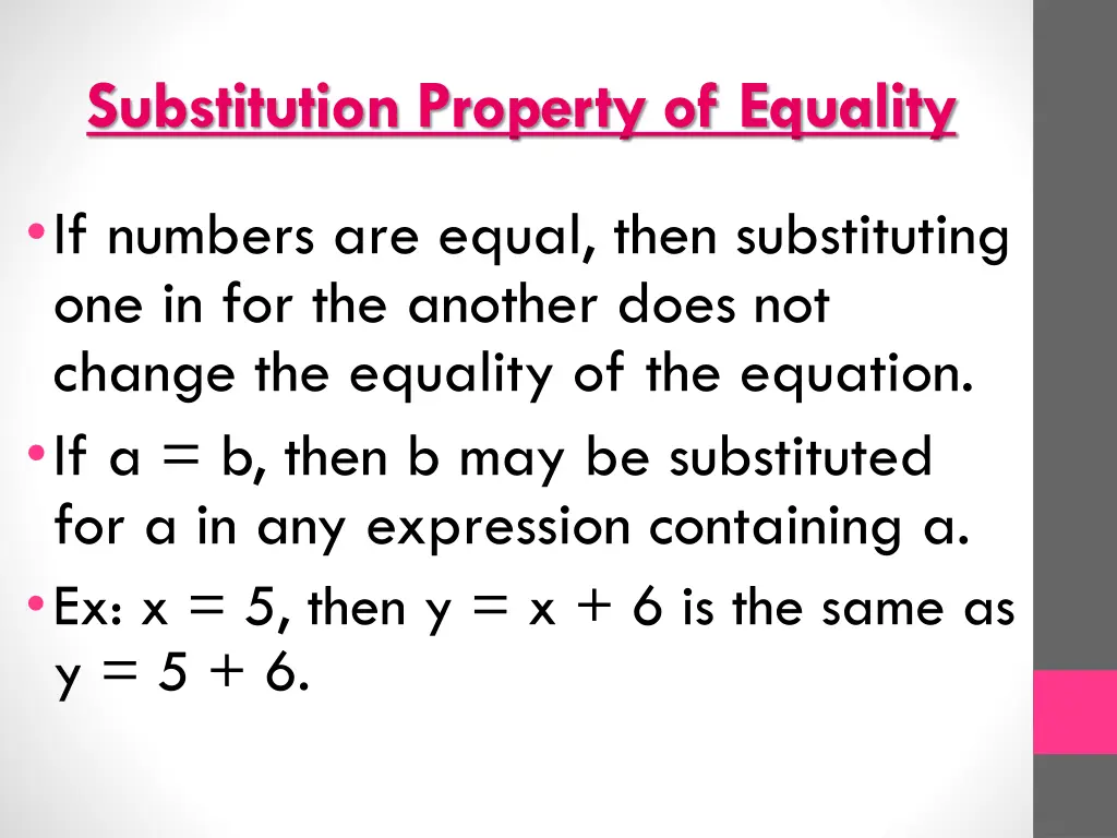 substitution property of equality