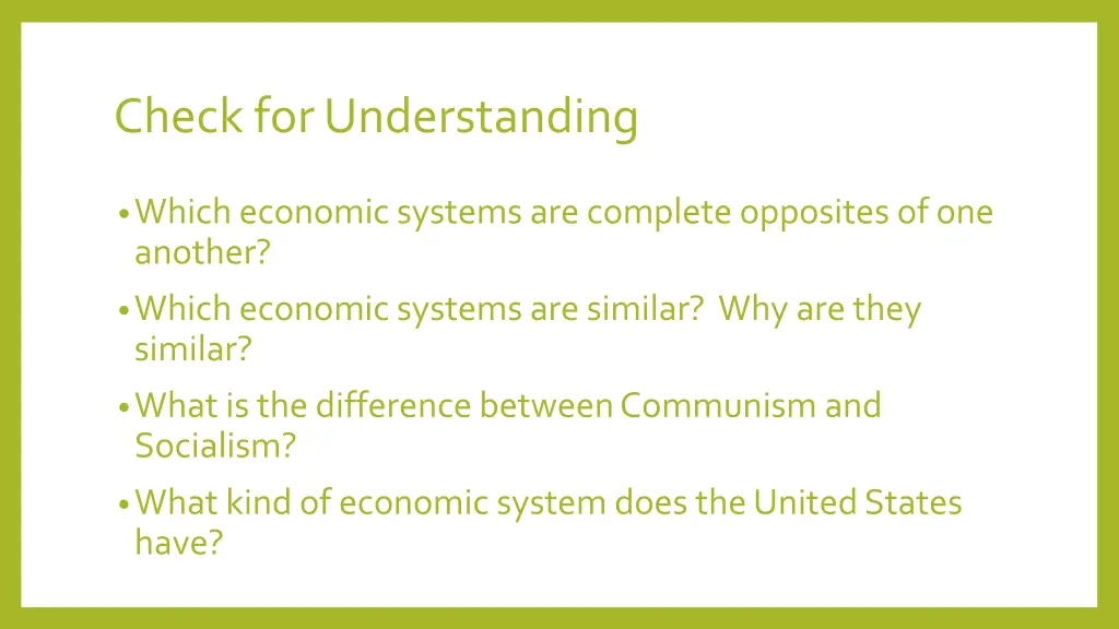 check for understanding 1