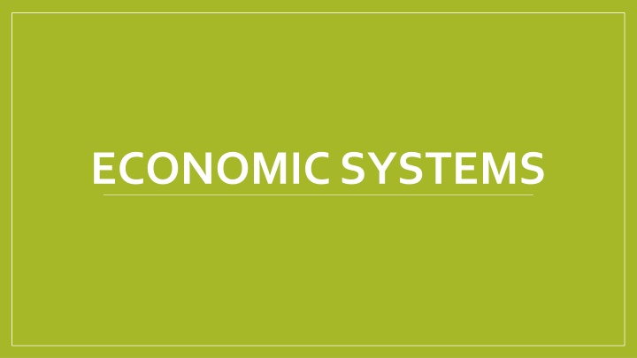 economic systems
