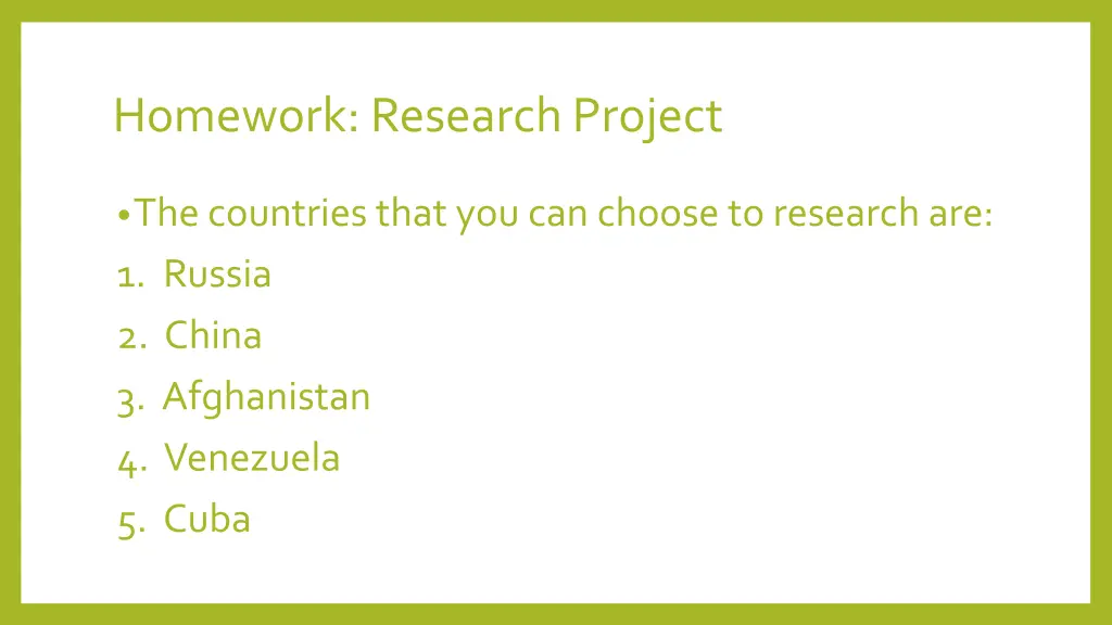 homework research project 1