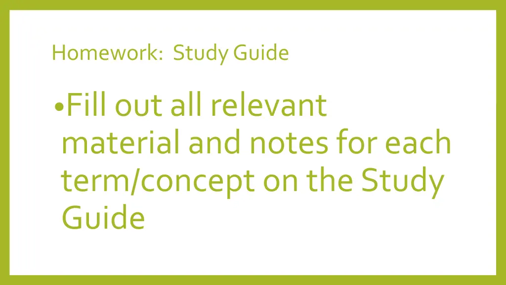 homework study guide