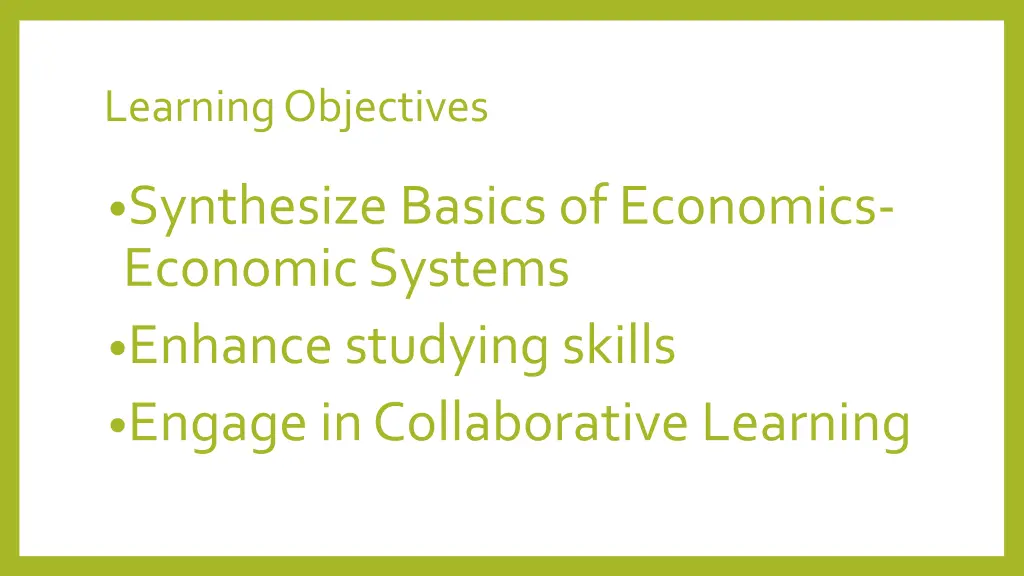 learning objectives 1