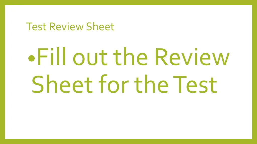 test review sheet