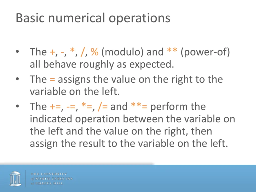 basic numerical operations