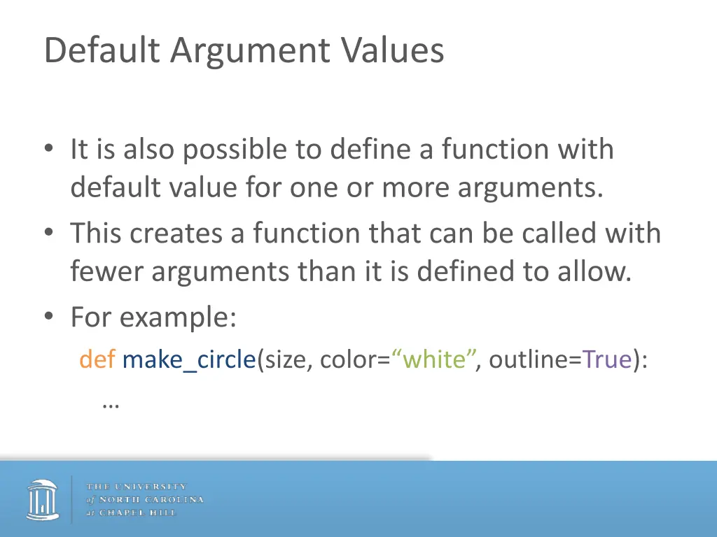 default argument values