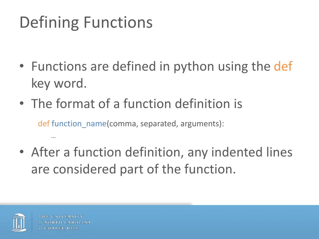 defining functions