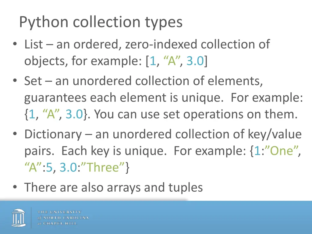 python collection types list an ordered zero