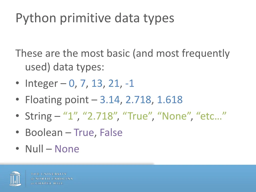 python primitive data types