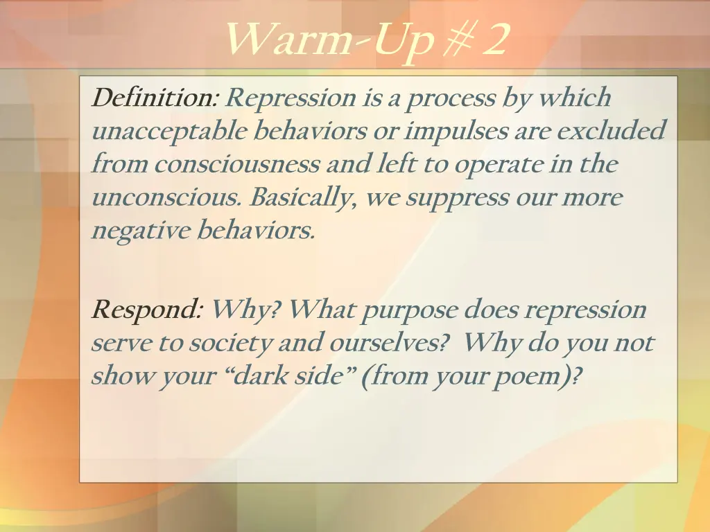 warm up 2