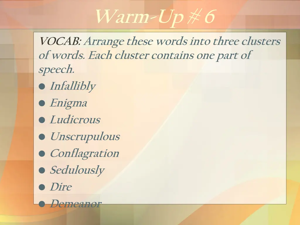 warm up 6