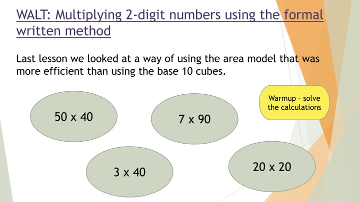 walt multiplying 2 digit numbers using the formal
