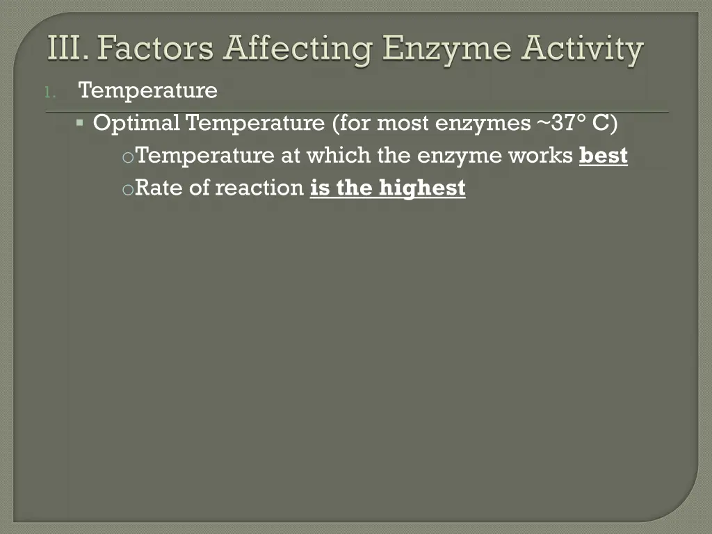 temperature optimal temperature for most enzymes