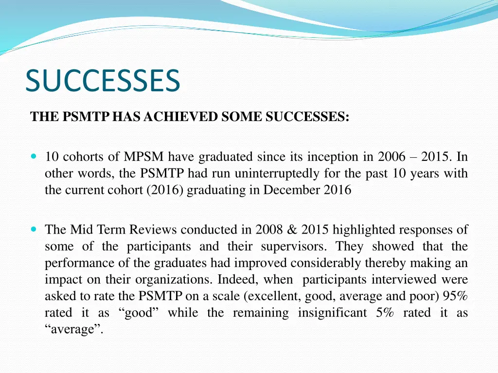 successes