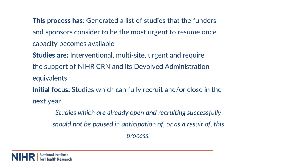 this process has generated a list of studies that