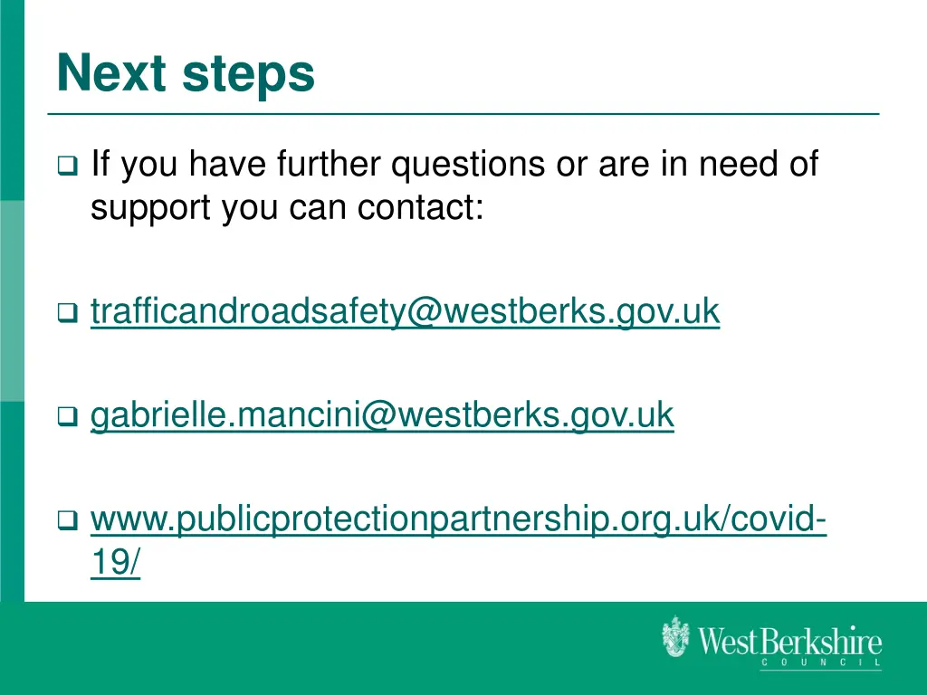 next steps