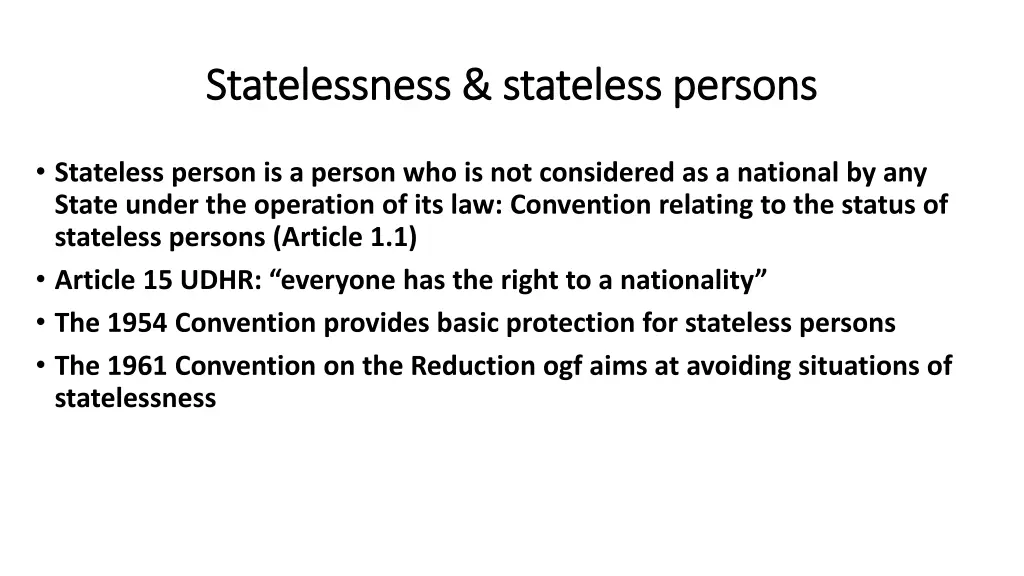 statelessness stateless persons statelessness