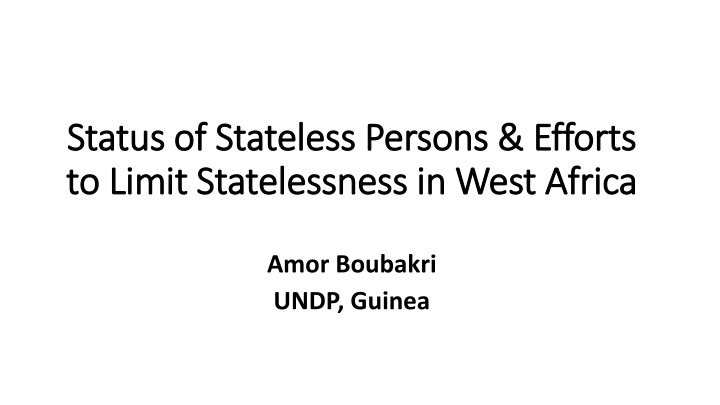 status of stateless persons efforts status