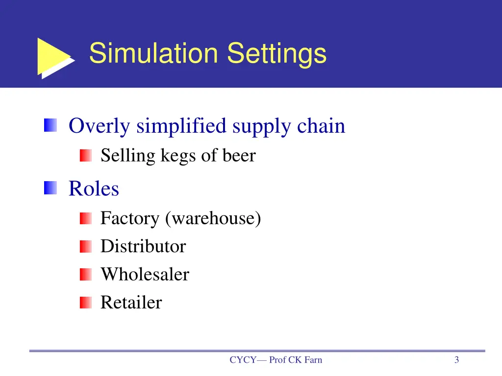 simulation settings