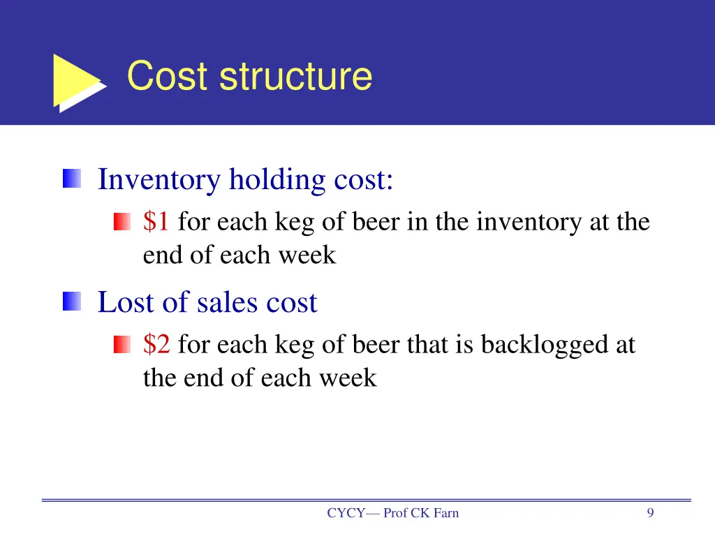 cost structure