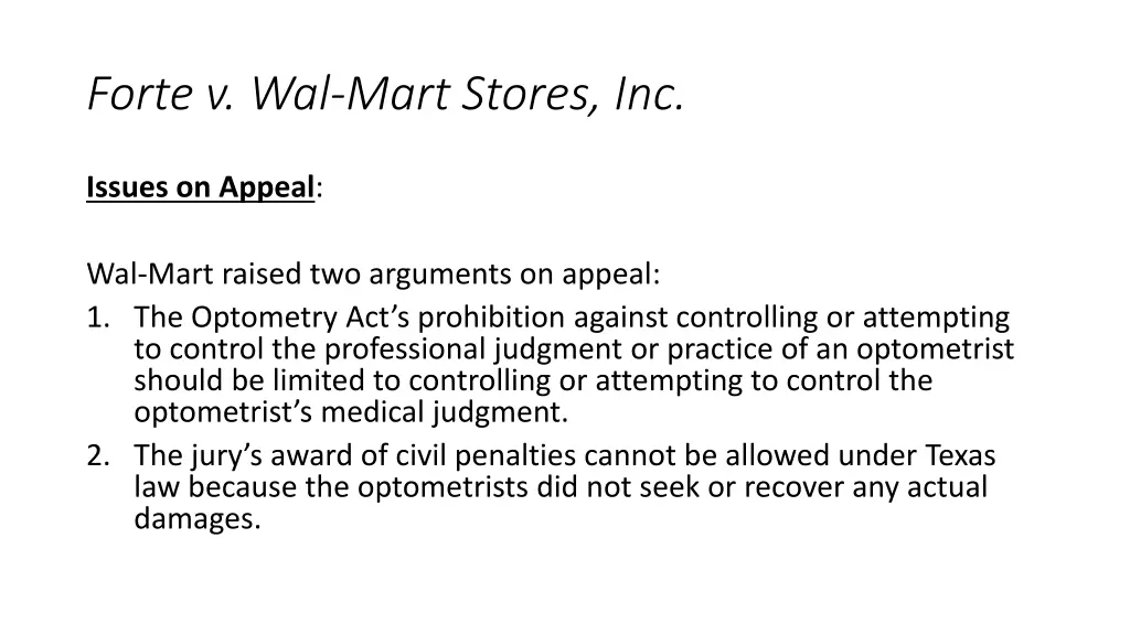 forte v wal mart stores inc 2