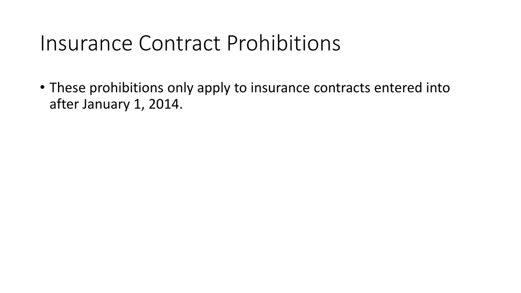insurance contract prohibitions 4