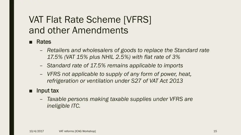 vat flat rate scheme vfrs and other amendments 1